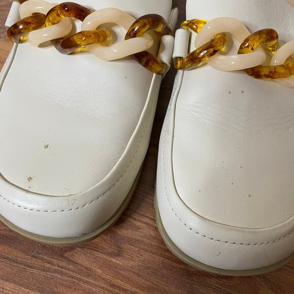 VIONIC Georgie Chain Detail Mule Clog Cream Leather Size 7.5 - Picture 4 of 11